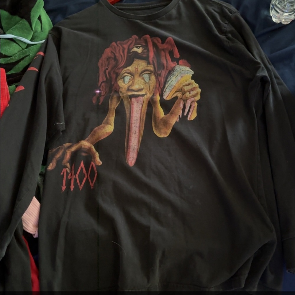 Black Graphic Long Sleeve Shirt